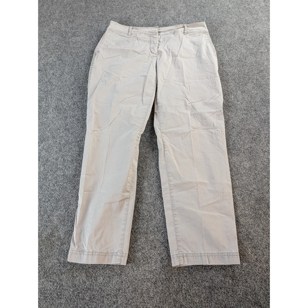 Eileen Fisher Pants Women M Beige Cotton Hemp High Waist